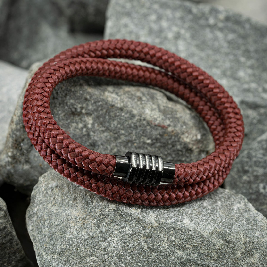 Eigen paracord armband zwart - Rood touw