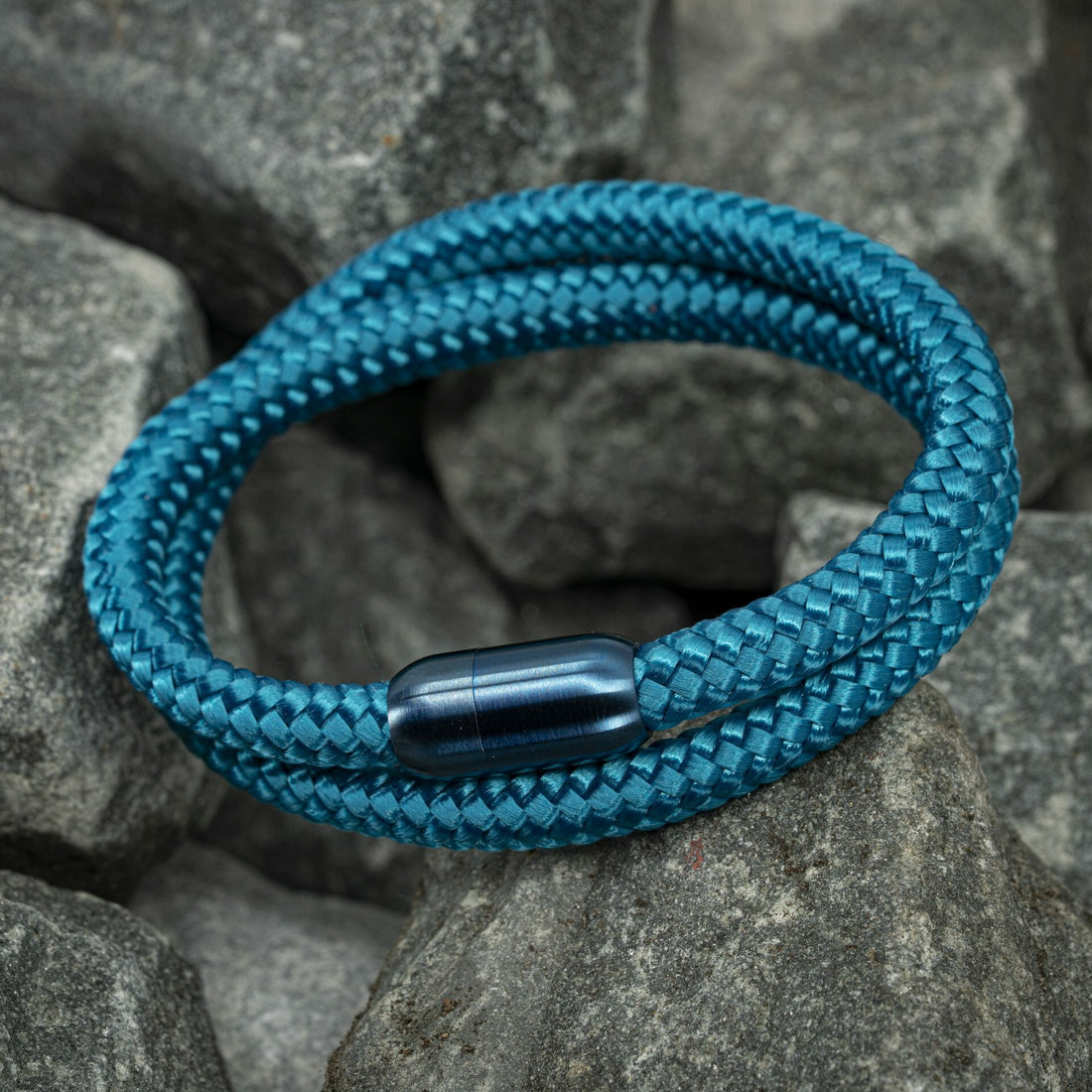Zen armband blauw - Aqua paracord (graveerbaar)