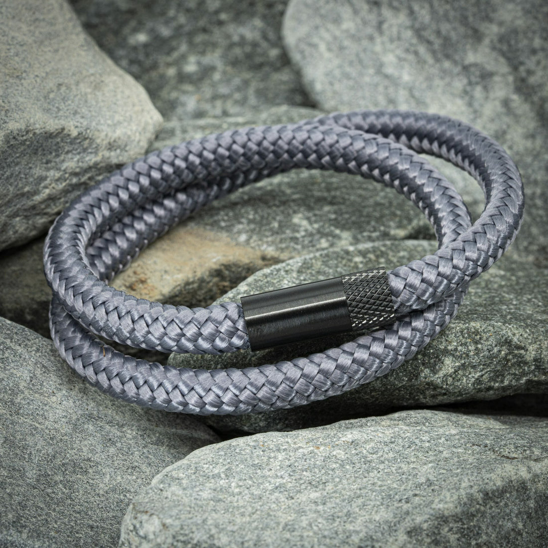 Elite-Armband schwarz – graues Seil
