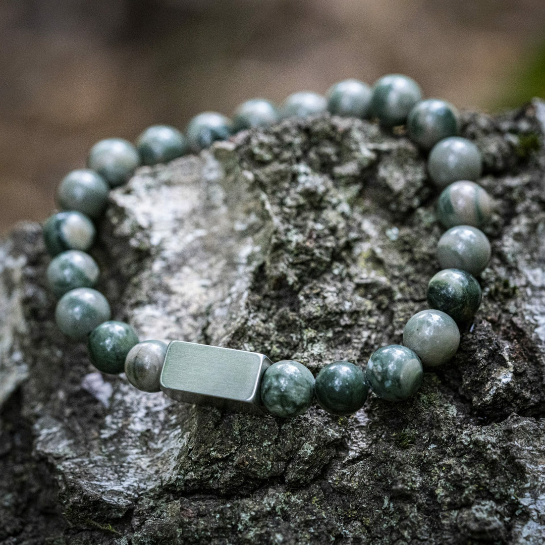 Grüner Serpentin – Armband aus Natursteinperlen