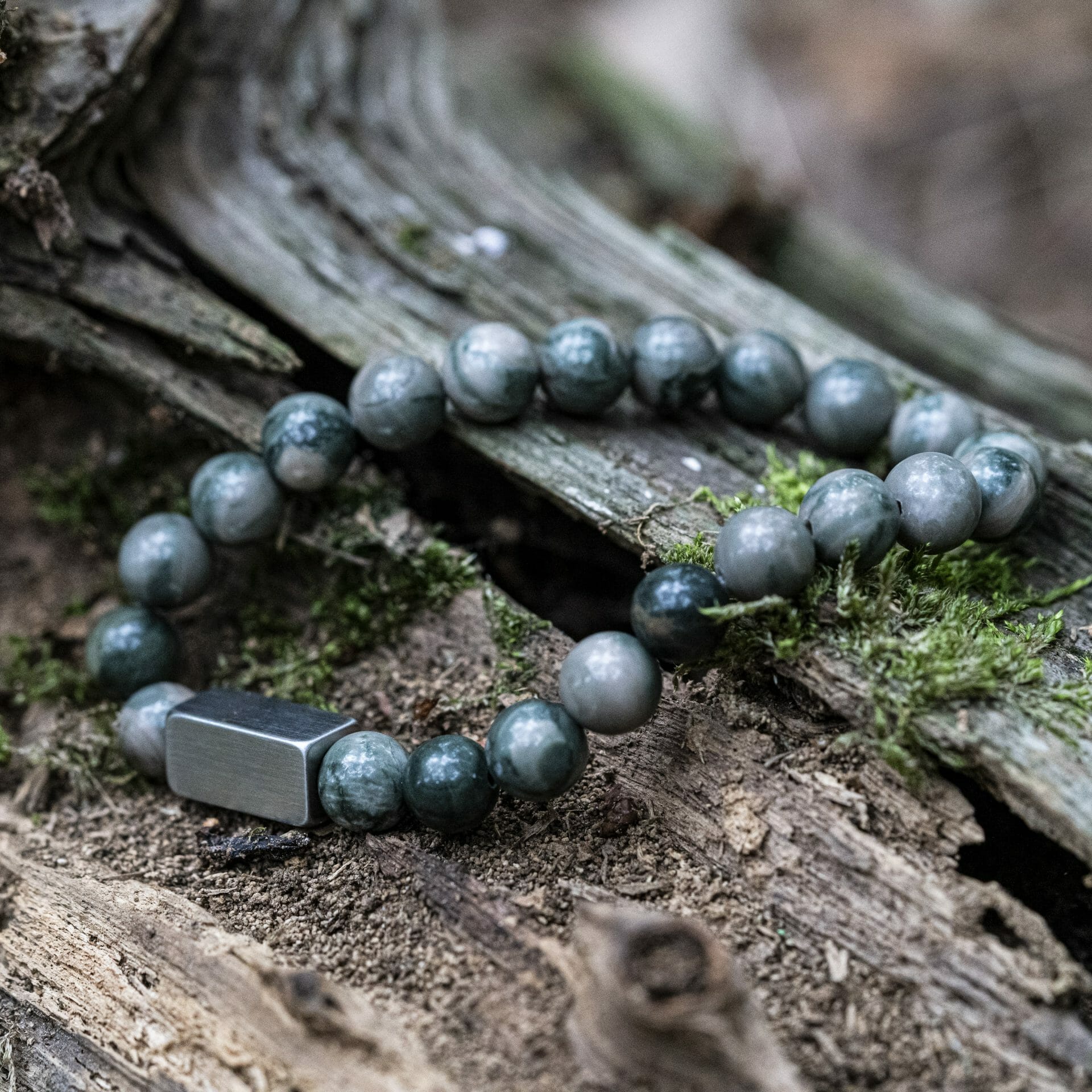 Green Serpentine - Natural stone beaded bracelet