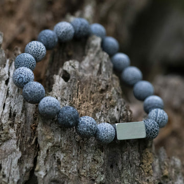 Small Cracked Blue Agate - Beaded Bracelet