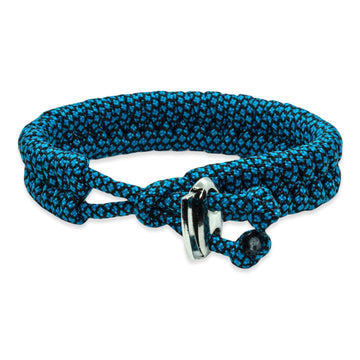 Zweedse staart armband - Blauw zwarte touw kleuren