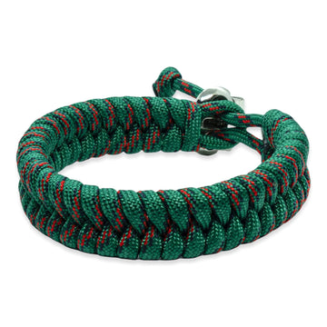 Zweedse staart armband - Groen zwart rode touw kleuren