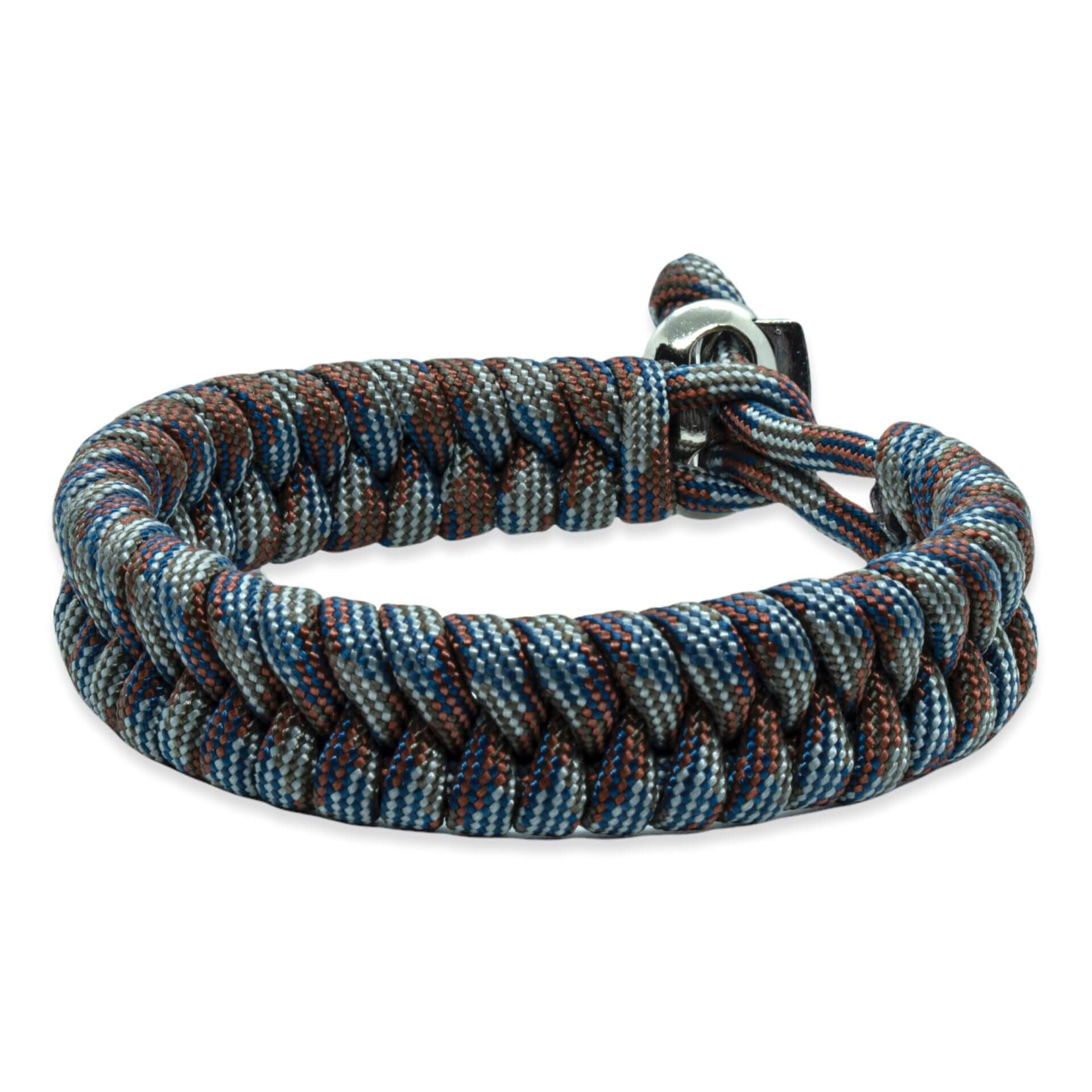 Zweedse staart armband - Bruin blauw grijze touw kleuren