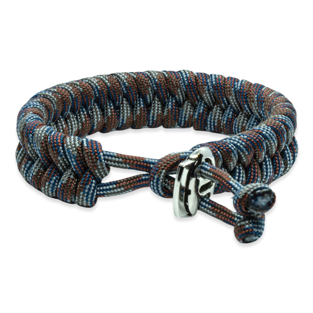 Zweedse staart armband - Bruin blauw grijze touw kleuren