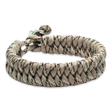 Zweedse staart armband - Desert / zwarte touw kleur
