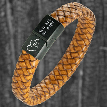 Luxury engravable bracelet - Braided leather of your choice